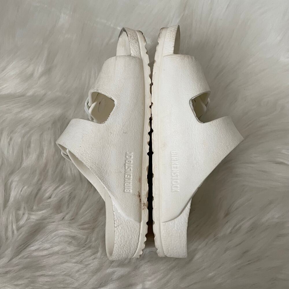 Birkenstock Sandals Kids 10-10.5 White Arizona Slides Flat Buckle Beachy Light - Picture 8 of 13